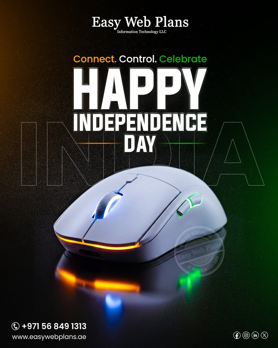 EasyWebPlans's tweet photo. Connected by technology. United by pride. Inspired by freedom. 🇮🇳✨
This Independence Day, Easy Web Plans celebrates the spirit of innovation, courage, and progress that continues to move India forward.
To the vibrant Indian community in the UAE and Indians across the world—may we keep dreaming bigger, building smarter, and growing together.
Happy Independence Day!🧡🤍💚
📞 +971 56 849 1313
🌐 https://t.co/hXJ2l2y8E2
#HappyIndependenceDay #IndependenceDayIndia #JaiHind #ProudIndian #IndiansInUAE #IndianCommunityUAE #UAEIndia #DigitalIndia #EasyWebPlans #FreedomToGrow