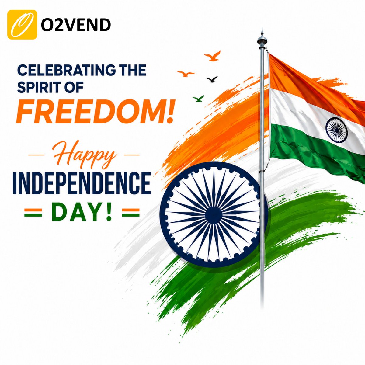 O2Vend's tweet photo. 🇮🇳 Celebrating freedom, unity &amp; progress!

Let’s build a stronger, brighter India together. 🚀

✨ Happy Independence Day from O2VEND!

#O2VEND #IndependenceDay #India #Freedom #Unity #Progress #DigitalIndia https://t.co/xDMUUtjROg