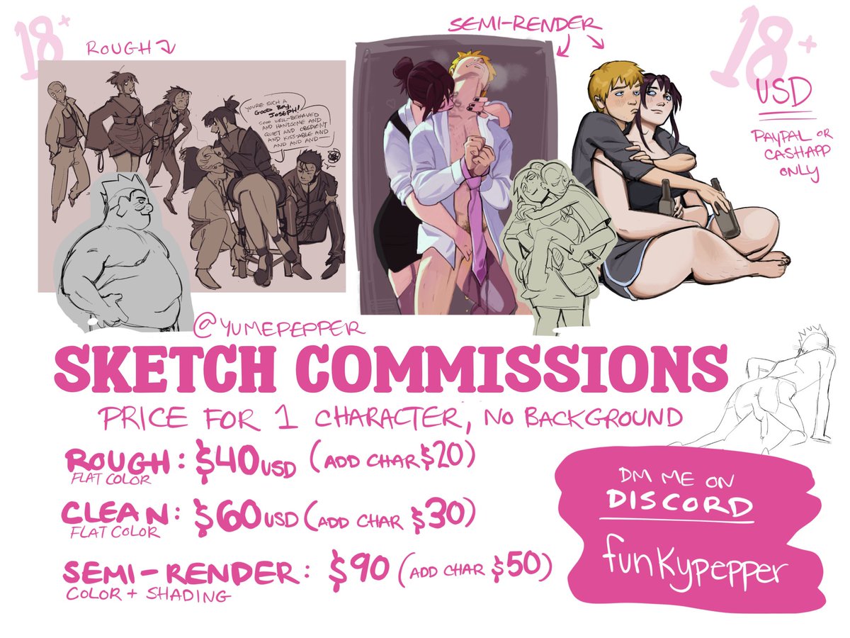 yumepepper's tweet photo. Pspspsps. Sketch comms are open! 

Dm me with any questions.. shares are appreciated (and free)! https://t.co/MlR7rIJqfA