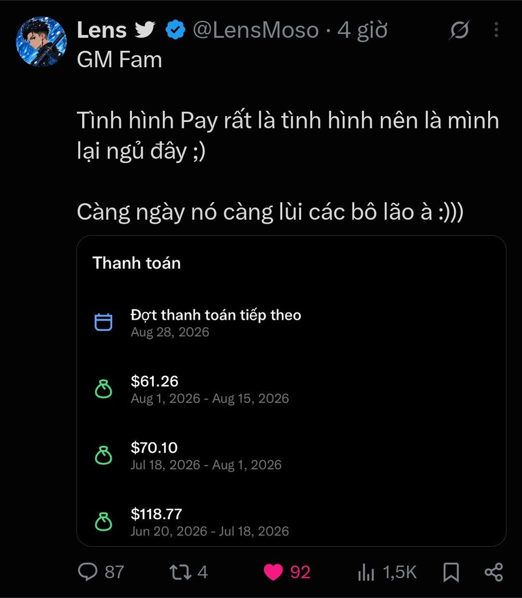 jackma1994's tweet photo. Cứ đúng ngày là lướt X toàn thấy khoe PayX🥲

Lương còn hơn cả làm cho tư bản thế này thì có nên all in vào X không mọi người nhỉ ? https://t.co/R5e5t6zJAM