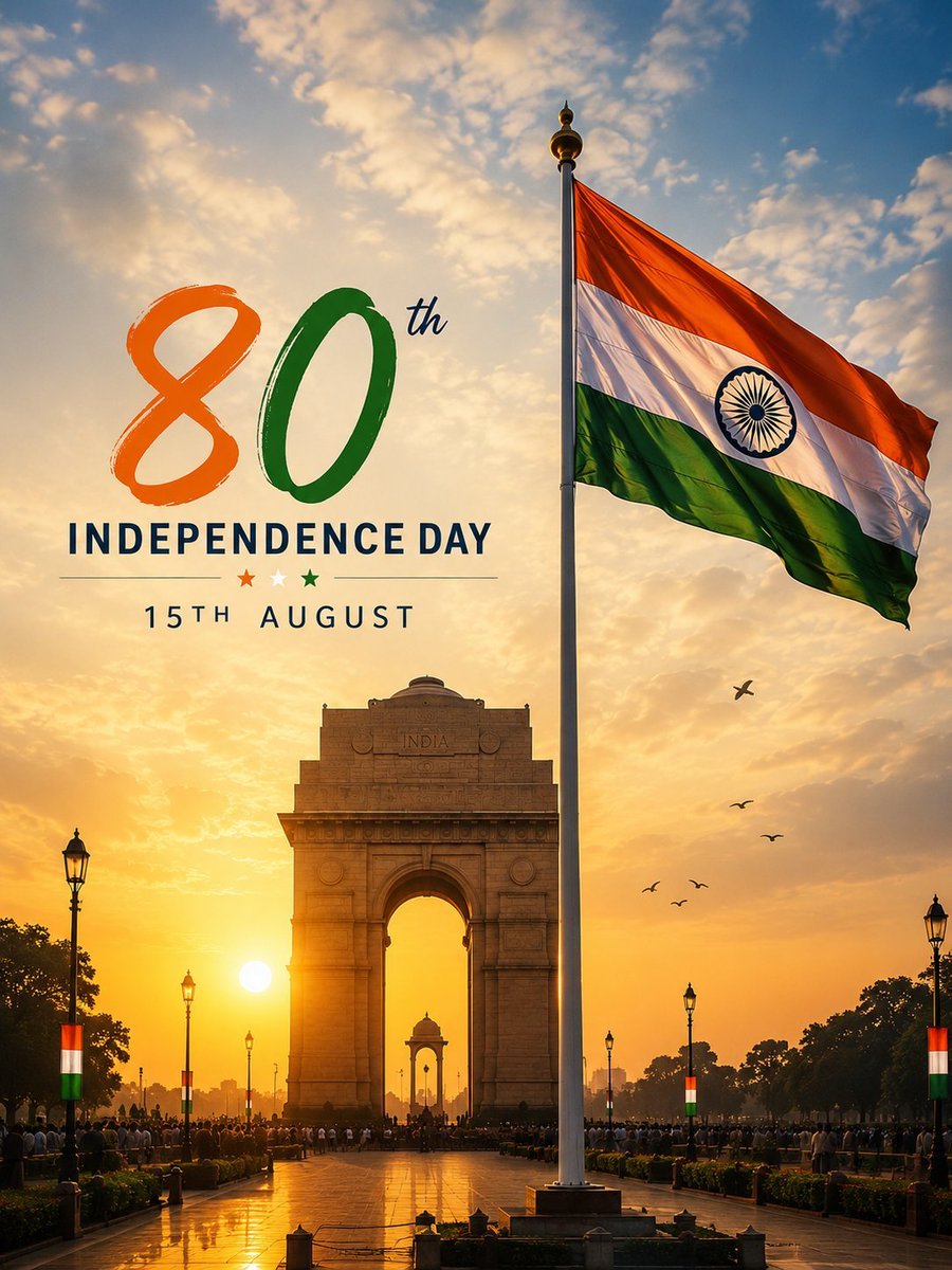 bhav3sh02's tweet photo. सभी देशवासियों को 80वें स्वतंत्रता दिवस की हार्दिक बधाई एवं शुभकामनाएं।

उन सभी वीरों और शहीदों को नमन, जिनके बलिदान की वजह से आज हम आजाद हवा में सांस ले रहे हैं।

जय हिन्द! जय भारत! वन्दे मातरम्! 🇮🇳

#15August | #IndependenceDay https://t.co/jA8uk8vzEG