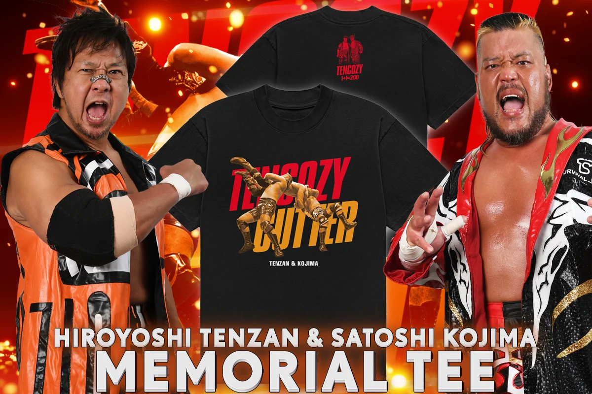ts_satellite's tweet photo. 🔅新商品入荷のご案内🔅

・天山広吉&amp;小島聡「TENCOZY」メモリアルTシャツ
・キン肉マンコラボ 小島聡×ネプチューンマン Tシャツ（2026）
が各店に入荷しました✨🎉✨✨

近くまでお越しの際は
是非お立ち寄りください💁💁💁✨

#njpw #新日本プロレス #闘魂ショップ https://t.co/HRTXKahhR8