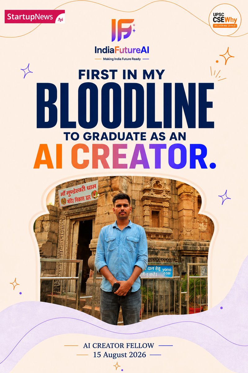 saurabhk_83's tweet photo. First in my bloodline to graduate as an AI Creator. โจ
Grateful to begin this journey as an AI Creator Fellow at IndiaFutureAI.
Excited to learn, create, and build. ๐
#IndiaFutureAI #AICreator
@CSEPlanB @IndiaFutureAI https://t.co/LfYXIUdUiO