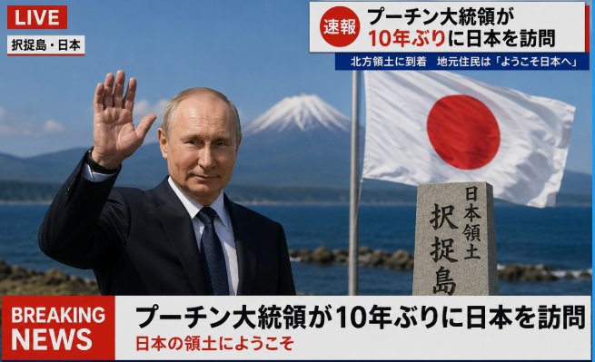 6LEjH8DcDxuhN1s's tweet photo. 作った方のセンスに拍手ですね！
プーチン大統領閣下、日本へようこそ！ https://t.co/szIcnZ9zxA