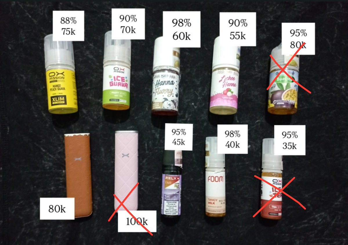 coearchived's tweet photo. izin wts // want to sell

cuci gudang murah meriah karena mau stop🙏🏼
bisa oren🍊 langsung dm aja!

🏷️ wts wtb liquid oxva foom buaqita relx, pod oxva, iqos. #zonauang #bealanja #zonajajan https://t.co/iDwvj7HDfp