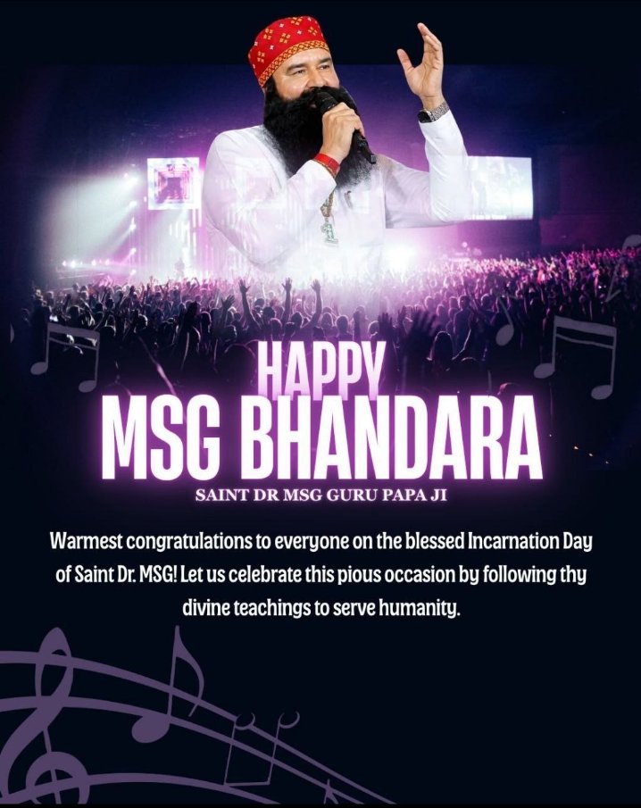 Mohanmohan82980's tweet photo. #HappyBirthdaySaintMSG
#MSGBhandara
#15August
#59thIncarnationDay
#trendingreels https://t.co/dv1r0m94Qr
