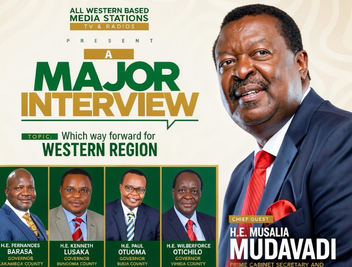 smutoro's tweet photo. ‘MAJOR INTERVIEW’, MINOR MESSAGE
🌻Mudavadi + 4 FAILED governors on primetime to discuss “way forward for Western Region”
🌻Reality: the empowerment/bribery circuit didn’t move Mulembe Nation, so now it’s media scam
🌻Same selfish sellout script. #Sifuna #Natembeya #WanTam https://t.co/OhoMBHCdhF