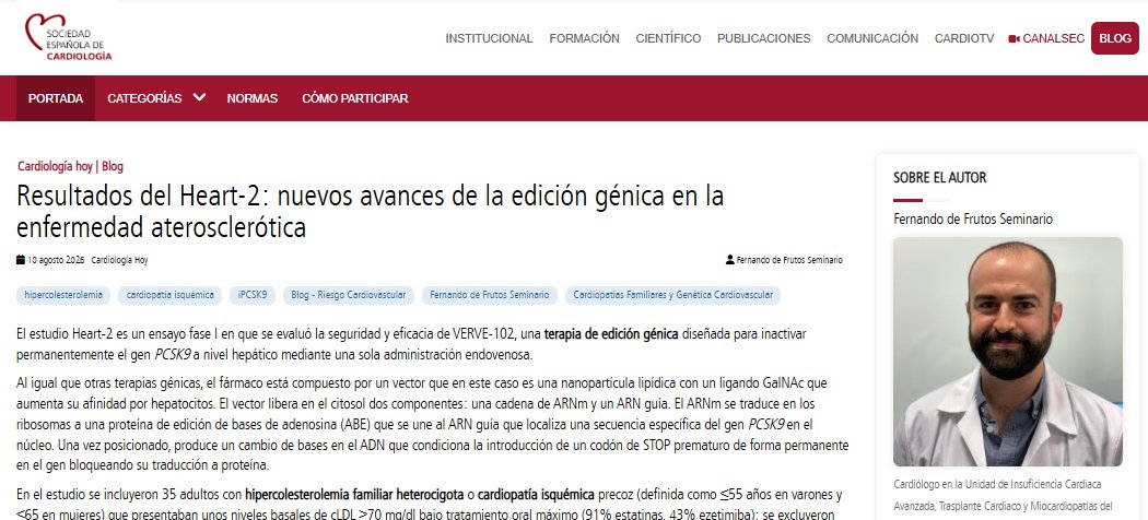secardiologia's tweet photo. "VERVE-102 demuestra una reducción duradera del 62% en el cLDL con una única infusión, manteniendo su eficacia durante al menos un año", indica @fdefrutossemi. #BlogSEC @jovenesSEC https://t.co/hIH4WAIUa2 https://t.co/OXgpnY7own