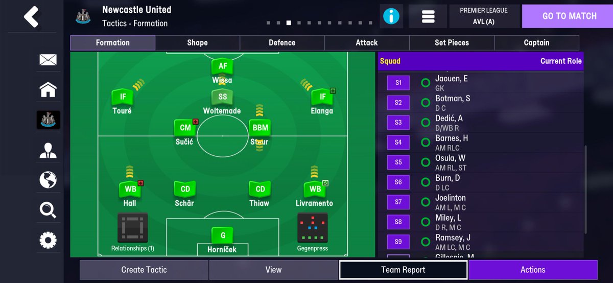 Payne96Charlie's tweet photo. My Newcastle team for the game against Liverpool 🤞🏻🤞🏻🤞🏻hall, elanga and sucic would all be fit, bamba would start instead of steur but I can’t get him on FM and I signed Moussa as well but not in time for the first game, shahar, seung soo park &amp; Gillespie are reserve ⚫️⚪️ https://t.co/AZD4mGAAnu