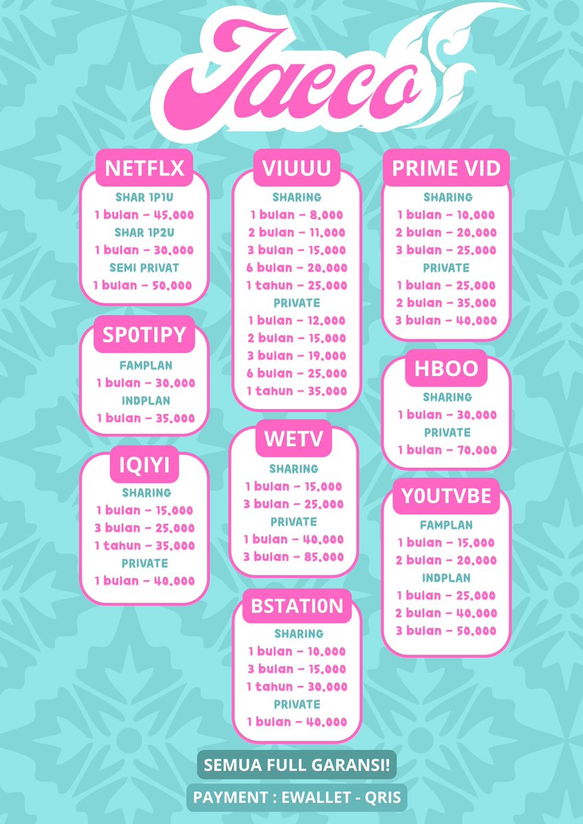 lawxsone's tweet photo. Hai selamat beraktivitas kak. Aku jual langganan app prem aplikasi premium murah trusted bergaransi ni yaw

Ready netflix capcut pro' spotify dazzcam appmus yt iqiyi meitu loklok prime dll

Order - link wa yang ada di bio ^^ https://t.co/mXXhyaYUeI
