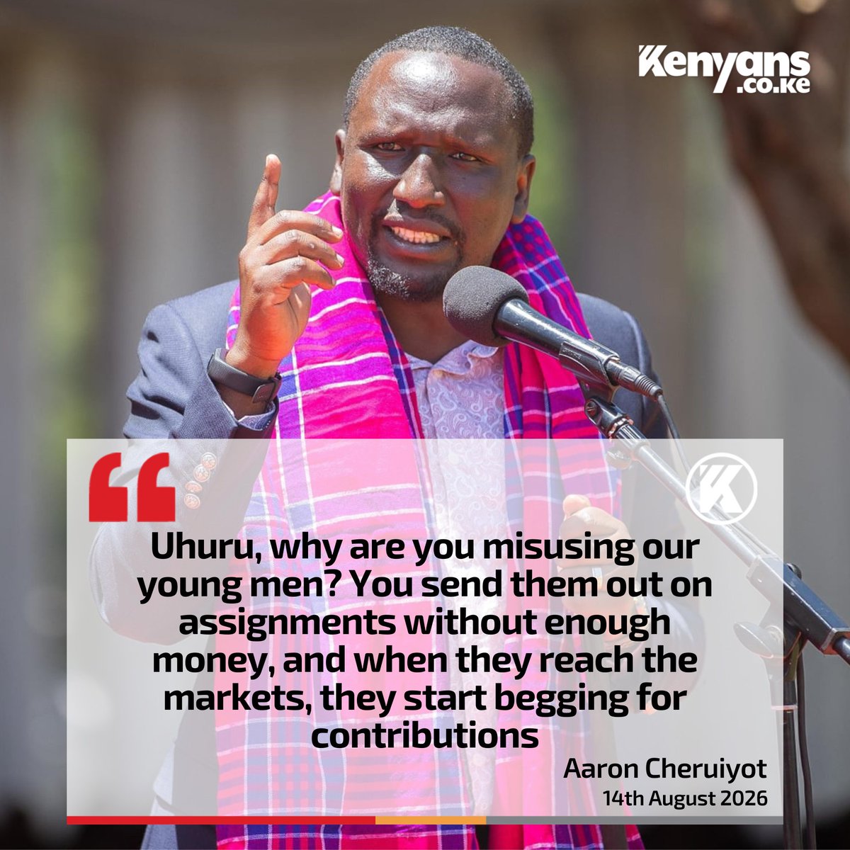 Kenyans's tweet photo. Uhuru, why are you misusing our young men? - Aaron Cheruiyot https://t.co/WfEu4B07L6