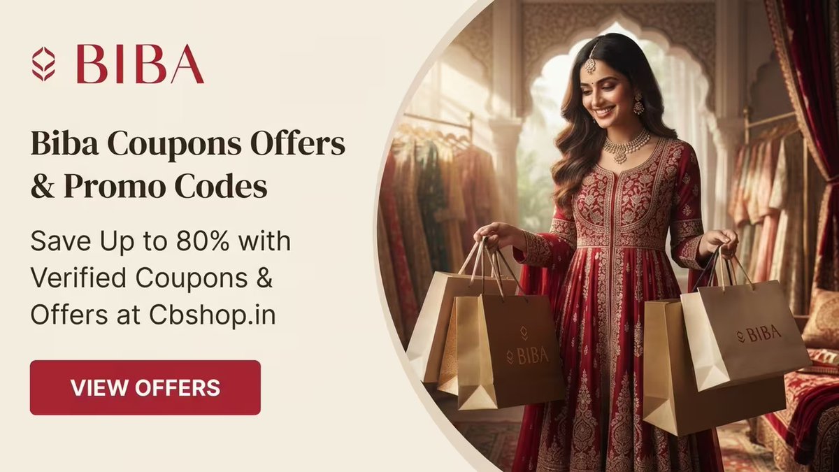 CbshopIn's tweet photo. 🔥 BIBA Coupons &amp; Offers

Looking for elegant Indian ethnic wear?

Get the latest verified BIBA coupon codes, discounts, and exclusive offers before you shop.

👉 https://t.co/ITZ6KzRUXn

👗 Kurtas | 🌸 Suit Sets | ✨ Anarkalis | 💃 Dresses 
#biba #ethnicwear #cbshopin https://t.co/fjDcKHcCJu