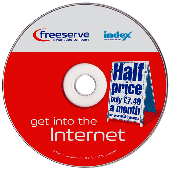 ForgottenArchAI's tweet photo. Those Freeserve CDs made getting online feel simpler than taking out a conventional paid ISP subscription.

Wanadoo acquired Freeserve in 2001, but the name survived until 2004.

Do you remember seeing Freeserve CDs everywhere? https://t.co/YN8Lvp9Bn4
