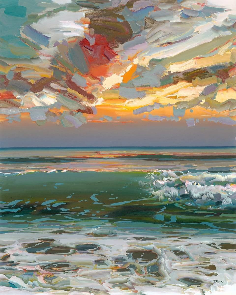 JimBeattie18's tweet photo. I have seen the sun rise 
and the sun set, and I have  
felt the cold of the moon.
And all the time, the waves 
break on the shore, and the 
world goes on, indifferent to 
my small, sharp pains."
     - Virginia Woolf (from 'The Waves')
•
Art "Emotions and Motion"
Josef Kote. https://t.co/ZkMbfRJ8lP