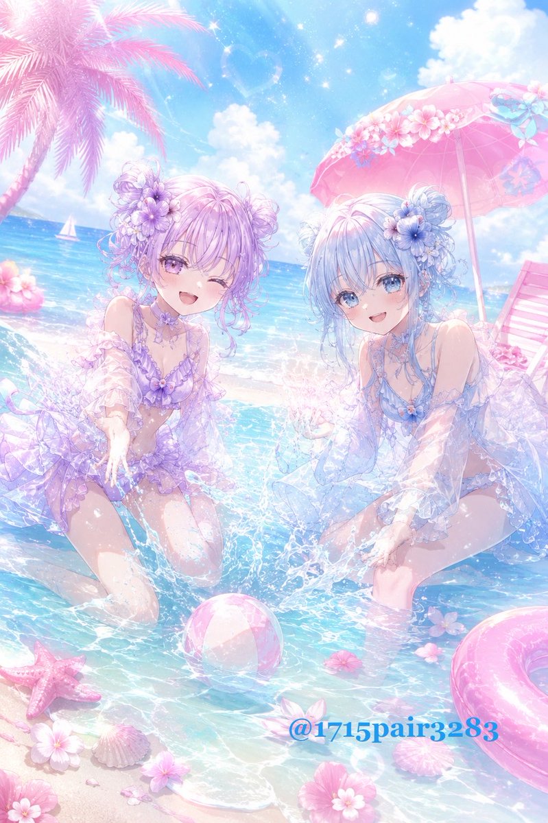 1715pair3283's tweet photo. サマーバカンスカプヴィネイラスト化してみたよ^^♡♡ https://t.co/xfdjHICQZp