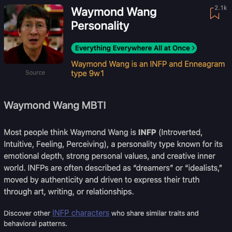 TheCloudImp's tweet photo. Me and Waymond are both INFPs! :D https://t.co/iYtKmxhooa