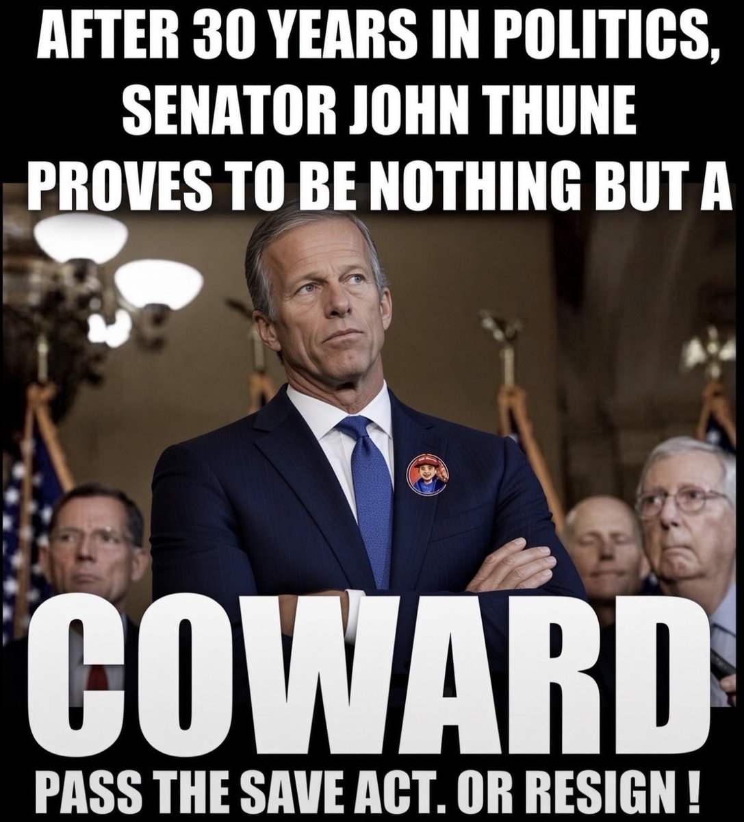 MAGAVoice's tweet photo. I AGREE. JOHN THUNE SHOULD RESIGN NOW https://t.co/RvfXKm69um