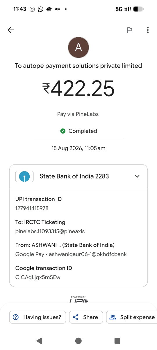 Ashwanithegaur's tweet photo. Amount deducted but ticket was not booked, kindly refund the money without any deduction because deduction is applicable if ticket booked or cancelled. 
@IRCTCofficial https://t.co/fCES7IKZmF