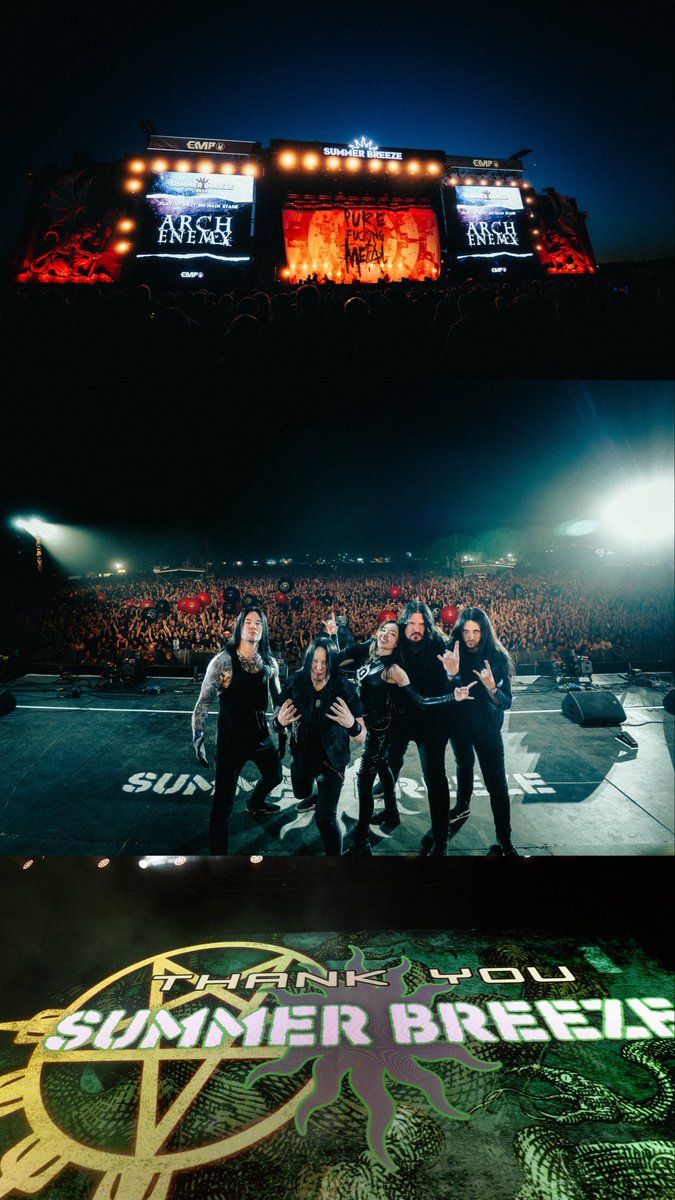 archenemymetal's tweet photo. Summer Breeze - that was unbelievable! Thank you to all the fans that were in front of the stage and all you that watched the livestream! ❤️‍🔥🙏🏻🤘🏻🫶🏻🔥 https://t.co/YmfjL1U6m9