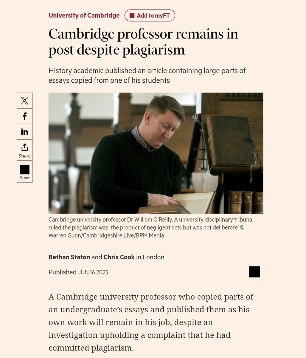 rv_southern's tweet photo. To those saying the Jason Arday coverage wasn't racist...compare and contrast the coverage when a white Cambridge professor was found to have plagiarised. If you google this there's about 5 stories about it, one in the local student newspaper, and it blew over in a few days. https://t.co/hOIocWaNmr
