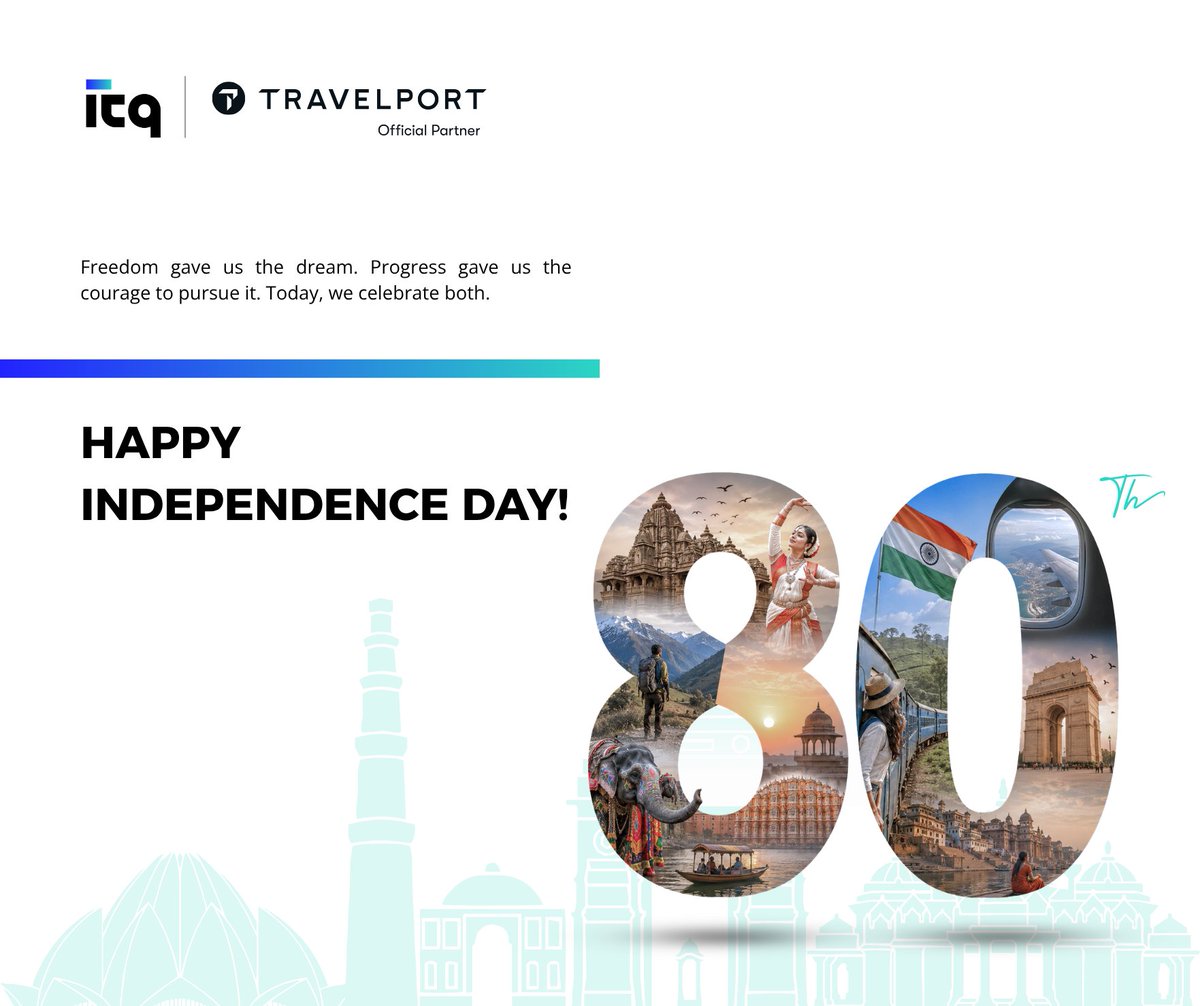 ITQIndia's tweet photo. 🇮🇳 Celebrating the spirit of freedom, unity, and progress that defines India.

Happy Independence Day! 🇮🇳

#itqindia #itqtravelport #independenceday https://t.co/evyOf9INqf