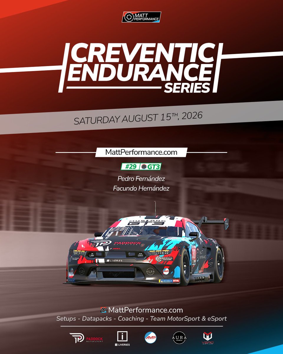 MattPerformance's tweet photo. Barcelona Circuit and 6 hours of pure speed! 🏁🔥

See you at Creventic!

Our team is getting ready to take on another endurance race behind the wheel of the Ford Mustang GT3. 💪🏎️

Let’s go! 🚀 https://t.co/6yr2Oz8Slg
