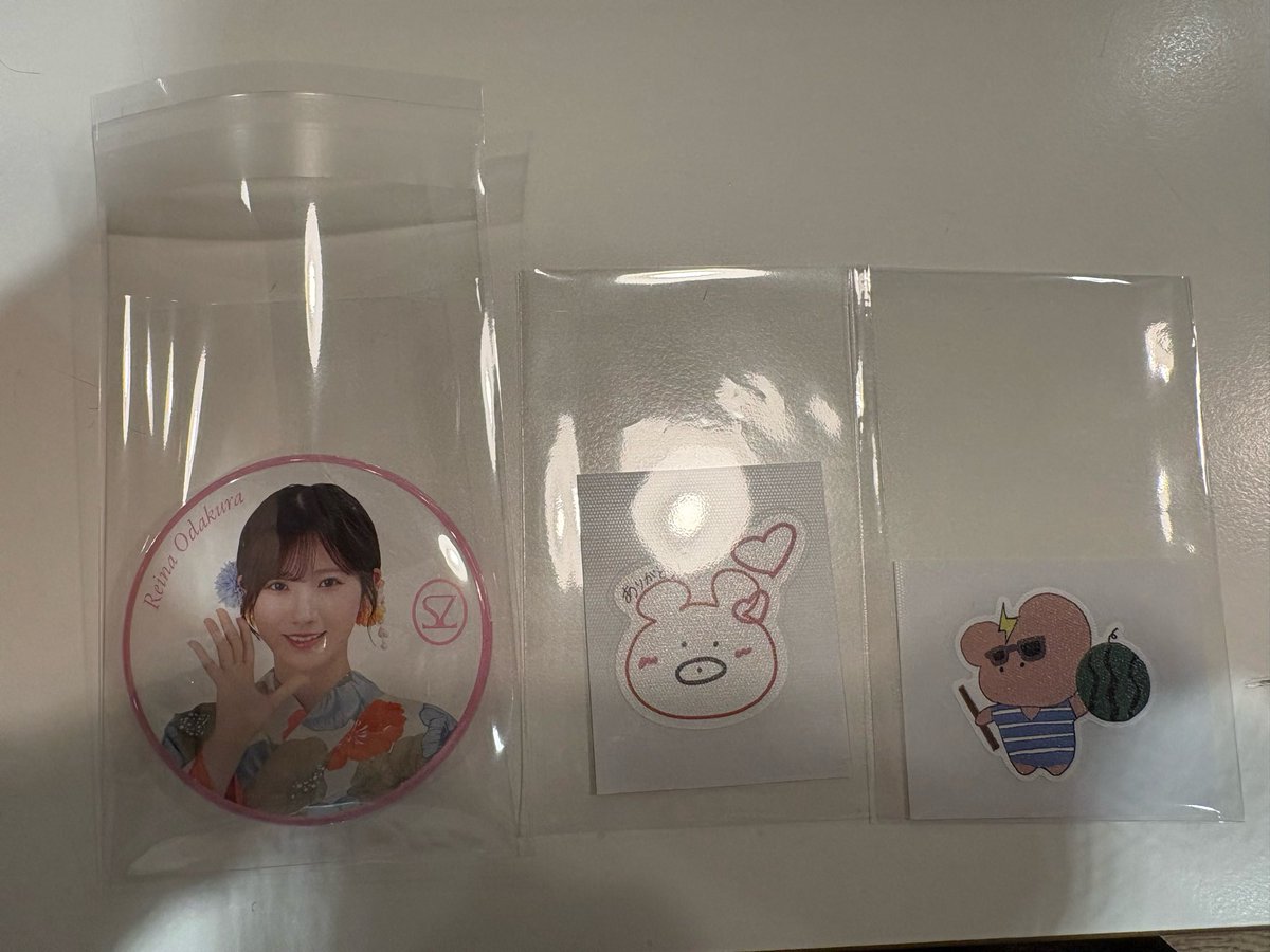 ryh2853764's tweet photo. 櫻坂46 トレード　トレ

譲）
浴衣缶バッジ　小田倉
イラストステッカー　田村、稲熊

求）
両種　中嶋

8/15本日千葉でのトレード希望です https://t.co/4QAU3q5JyG