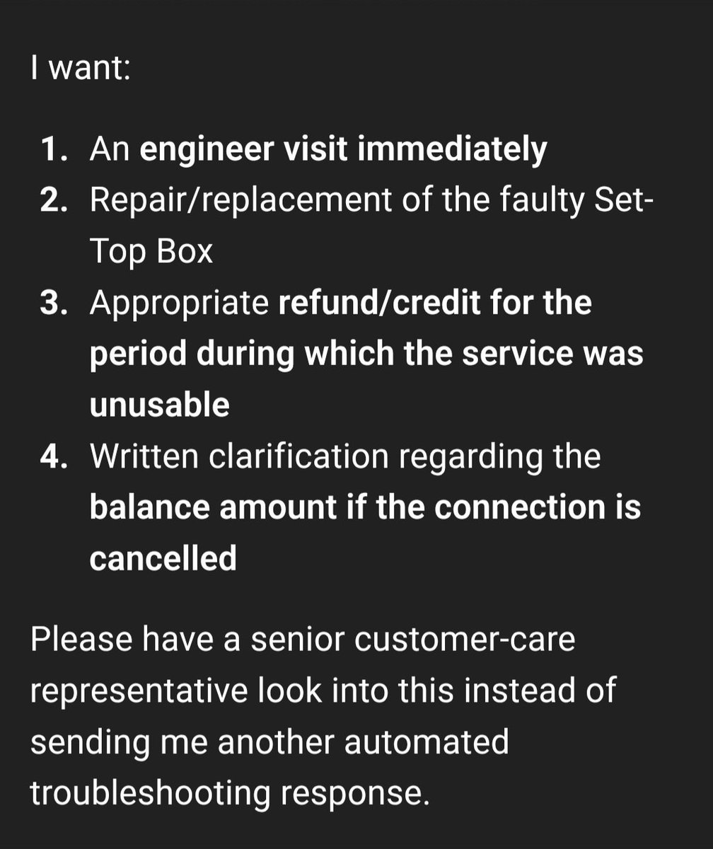 bhatss's tweet photo. 2 MONTHS WITHOUT A WORKING JIO SET-TOP BOX — AND NO ENGINEER VISIT?

This is extremely frustrating.
@reliancejio 

Since my complaint is long and cannot be completed in text i have attached screenshots of the draft.

#Jio #JioFiber #JioHome #CustomerService #CustomerExperience https://t.co/8JYQ6MvXEw