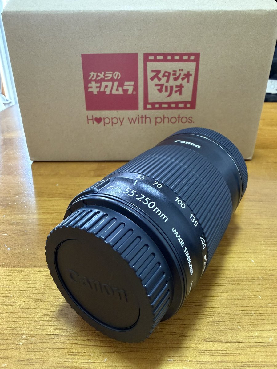 55hiroshi's tweet photo. #カメラのキタムラ 
一眼レフカメラcanon eos kissx7と望遠レンズを購入した。50,900円AB級品で見た目は合格だが、操作してどうなるか？ https://t.co/blzANAjWbL
