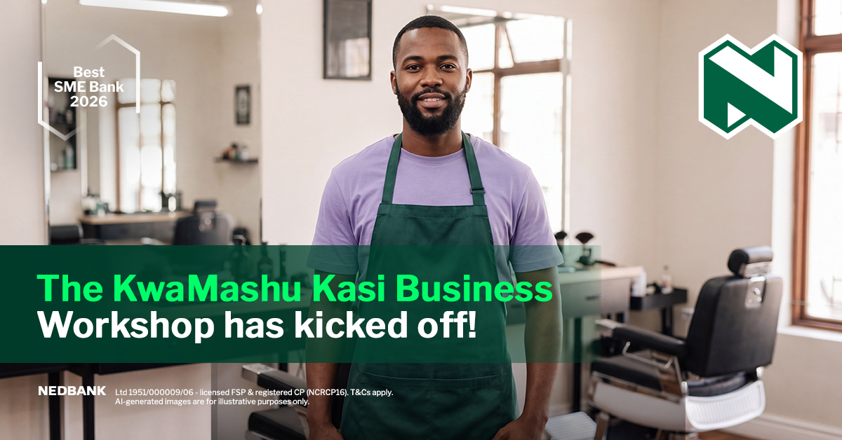 Nedbank's tweet photo. The KwaMashu Kasi Business Workshop has kicked off! 

Let us know today’s theme using 💚KasiBusinessWorkshop and you could win R2 000.  

T&amp;Cs apply

Learn more: https://t.co/6vjcShY5yO https://t.co/A0eChwJWiP