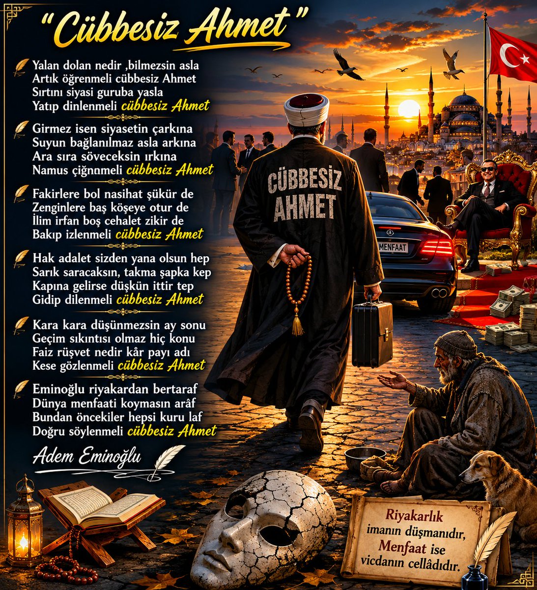 EminoluAdem1's tweet photo. Bazı gerçekleri mısralarla dile getirdiğimiz zaman, bize çok kızanlar oluyor...
Ama zaman hep haklı çıkarıyor...

#AlihanKuriş #süleymancılar
#tarikatlar #cemaatler #ozanca https://t.co/z186MfQZa2