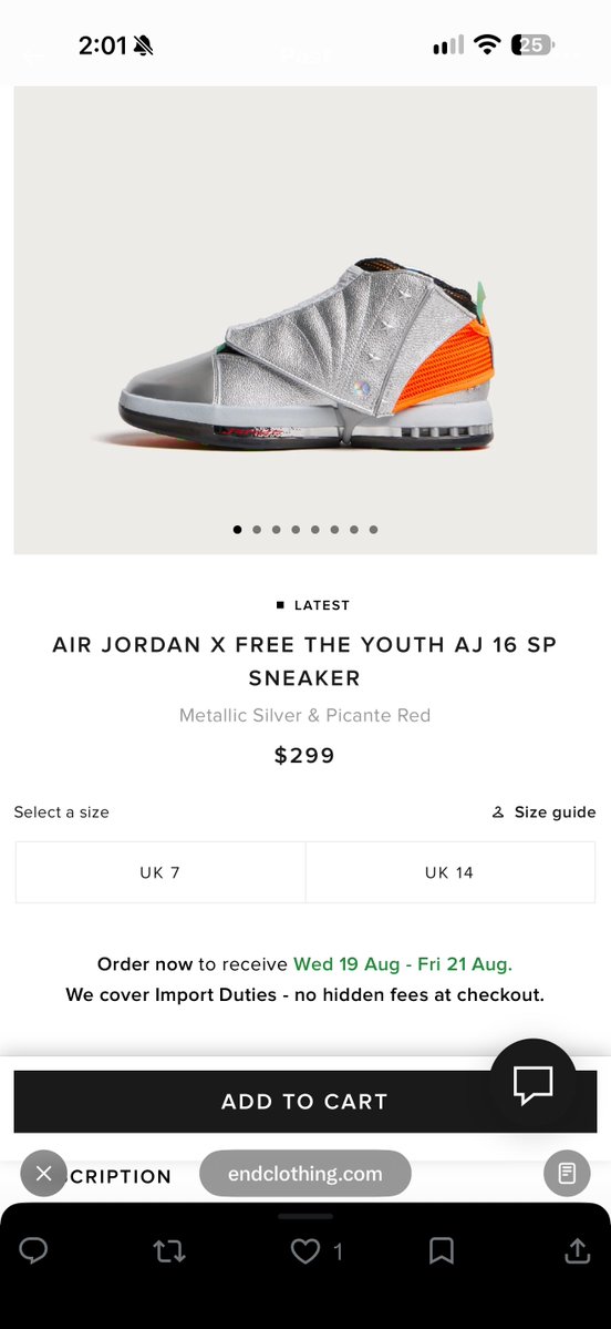 jaywalka's tweet photo. @snkr_twitr Only 2 sizes online with your link and it didn’t even load on their app smh https://t.co/1yCPnAk0nb