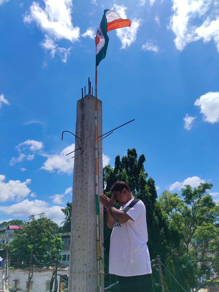 dastridib70's tweet photo. Today morning hoisted National Flag at my residence to observe the 80th Independence Day https://t.co/Ehzy0NFVov