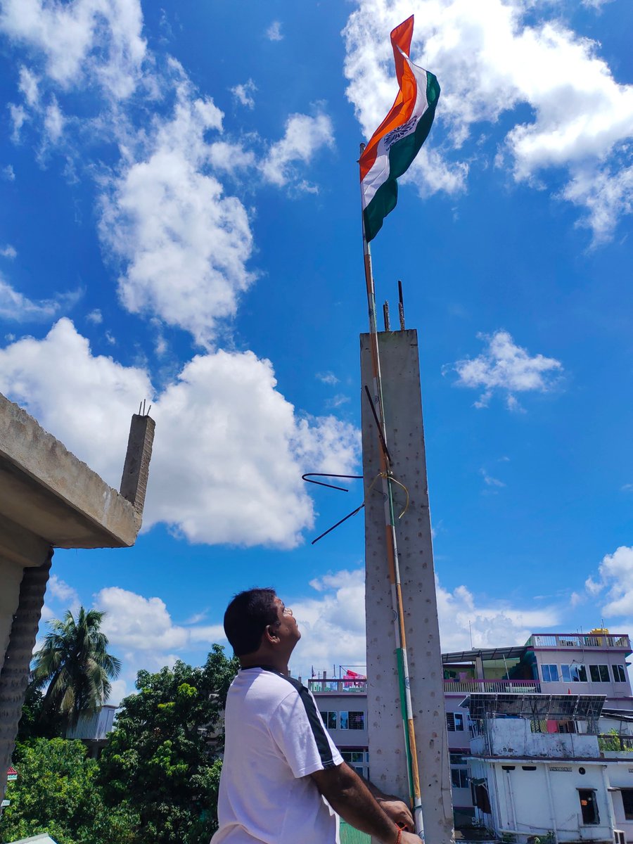 dastridib70's tweet photo. Today morning hoisted National Flag at my residence to observe the 80th Independence Day https://t.co/Ehzy0NFVov