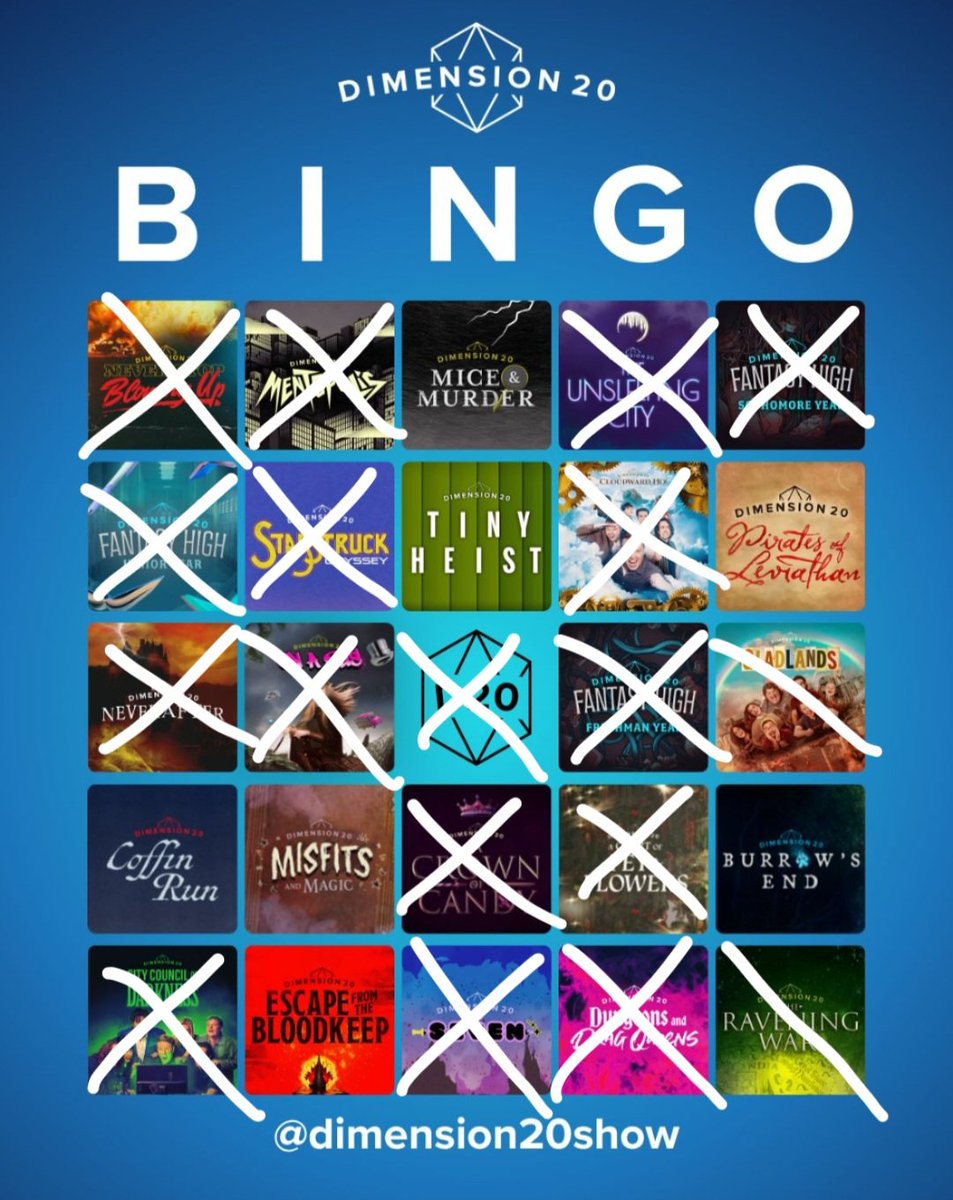 murderof_krows's tweet photo. d20 bingo

X is completed 
\ is partway https://t.co/nlZKeYUnxf