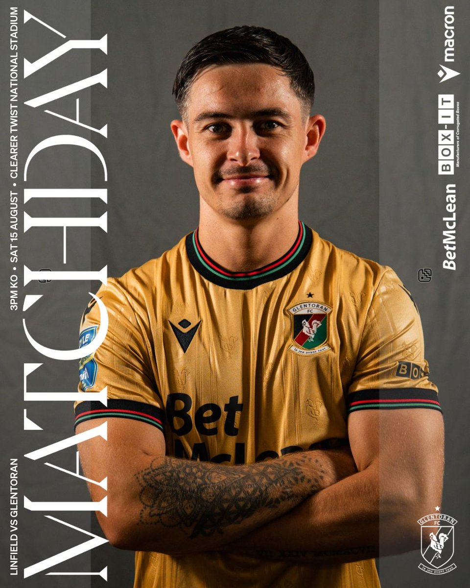 Glentoran's tweet photo. 𝗠𝗔𝗧𝗖𝗛𝗗𝗔𝗬🔴🟢⚫️

The first Big Two of the season 😎

🆚 Linfield
📆 15th August 2026
⏰ 15:00
🏆 BOYLE Sports Premiership
📍Clearer Twist National Stadium
🎟️ https://t.co/J396AH4WqY 

Bring your voices! 

#COYGlens https://t.co/BUQcDxjVl5