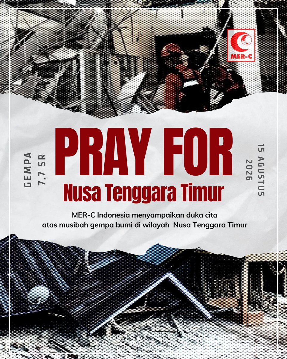mercindonesia's tweet photo. PRAY FOR NUSA TENGGARA TIMUR 

Duka menyelimuti saudara-saudara kita di Nusa Tenggara Timur.

Gempa bumi yang terjadi meninggalkan kepanikan, kehilangan, dan ketidakpastian bagi masyarakat yang terdampak. 

MER-C Indonesia menyampaikan duka dan keprihatinan yang mendalam kepada seluruh masyarakat terdampak musibah gempa bumi di wilayah Nusa Tenggara Timur.

Semoga mereka yang sedang menghadapi masa sulit diberi kekuatan, ketabahan, dan perlindungan. 

Mari bersama, menguatkan Nusa Tenggara Timur.