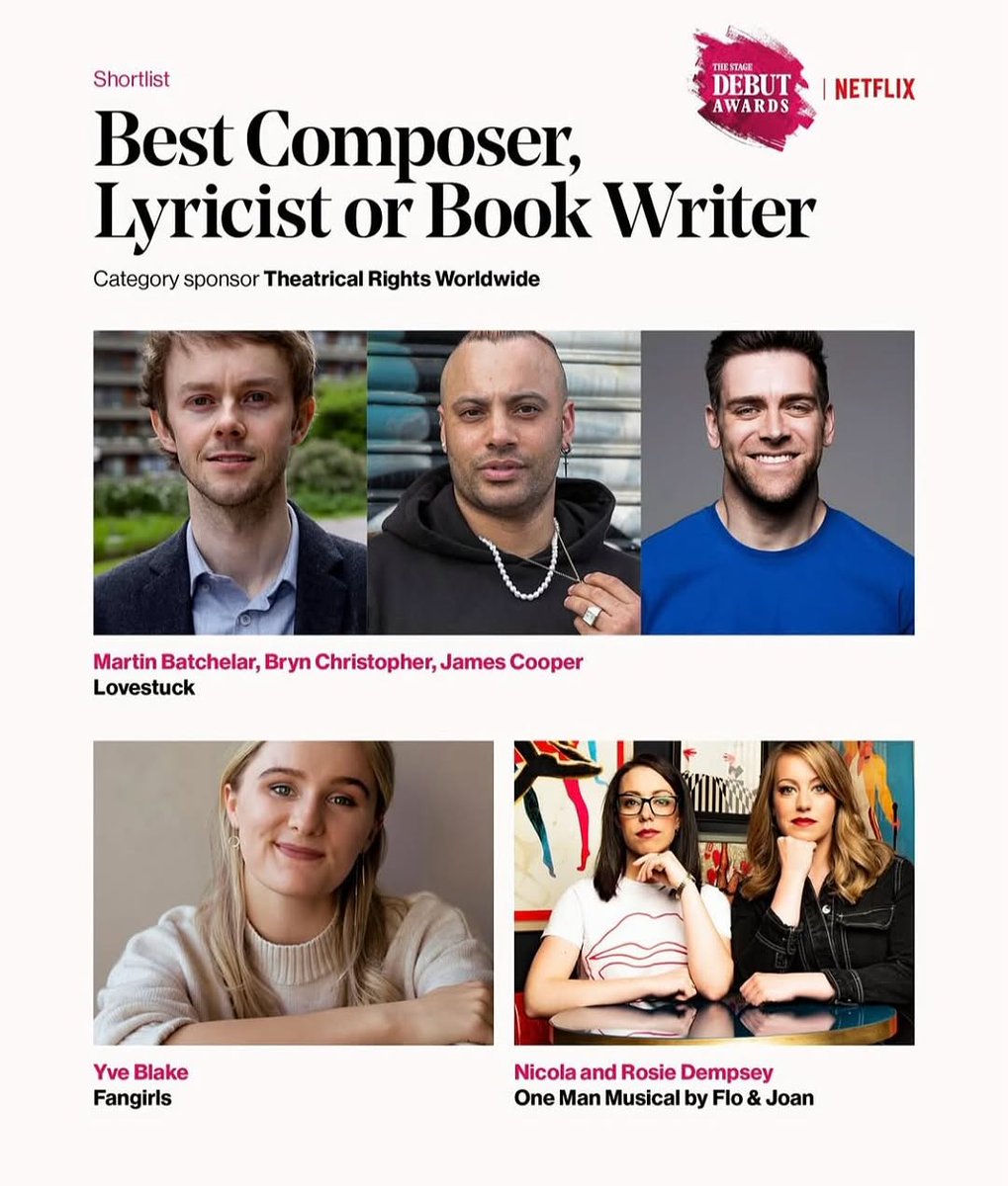 floandjoan's tweet photo. We’d like to nominate  for best nominations for debut recipient awards for nominating the new writer of awards awards.

Now we play rock, paper, scissors to see who gets book, who gets music and who gets lyrics. https://t.co/DZY683n4pL