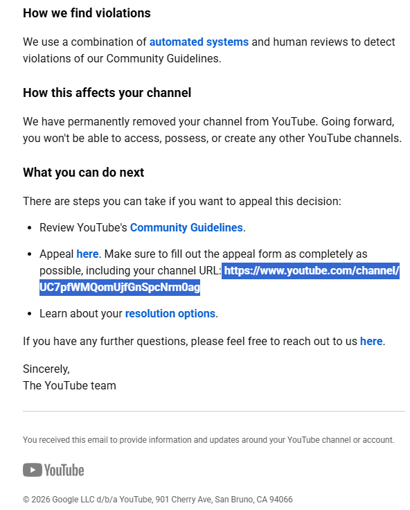 JxshDumm's tweet photo. @TeamYouTube My channel was terminated without prior warnings or strikes, and i would like to request a manual human review of the case. https://t.co/MJYKS1IMvr https://t.co/gsGw2KPc0c