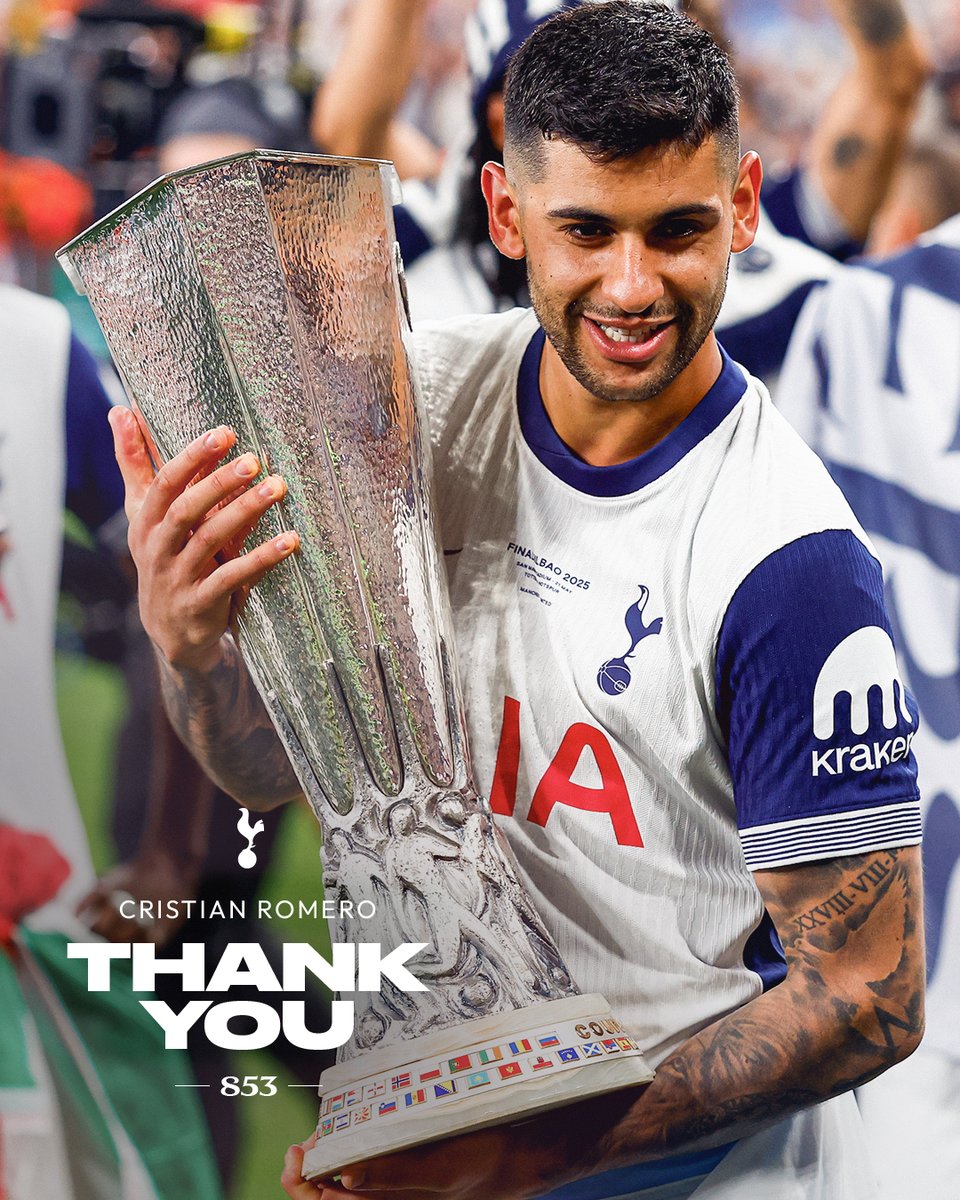 SpursOfficial's tweet photo. A warrior on the pitch, a key part of our Europa League triumph and captain for the 2025/26 campaign.

Good luck for your next chapter, Cuti 🤍 https://t.co/efM4d4LKEA