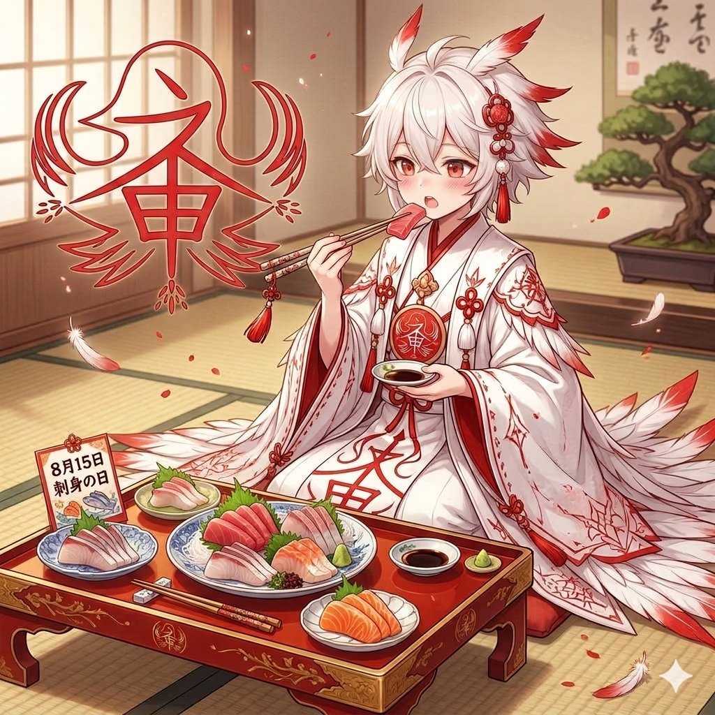 Ekakin710's tweet photo. マークアート八咫烏神の擬人化の刺身の日の別バージョンです🐦⬛
#AIart #刺身の日 #MarkArt
https://t.co/YifF3wyuEp https://t.co/8SiKFGXMFp