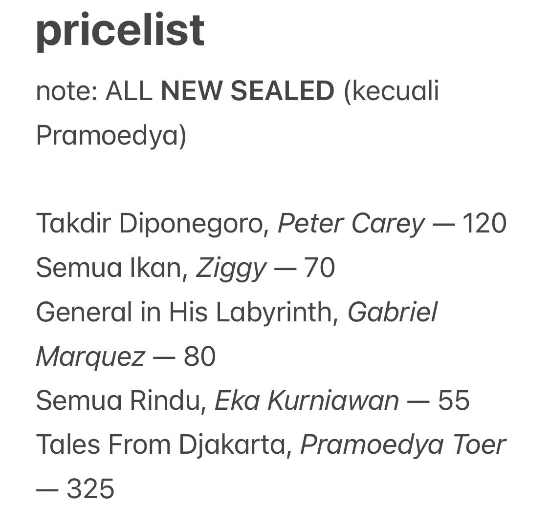 kembarabooks's tweet photo. yuk harga affordable, ada buku pram🙀
#wts #wtb #zonajajan #zonauang https://t.co/MF2MvuPTAA