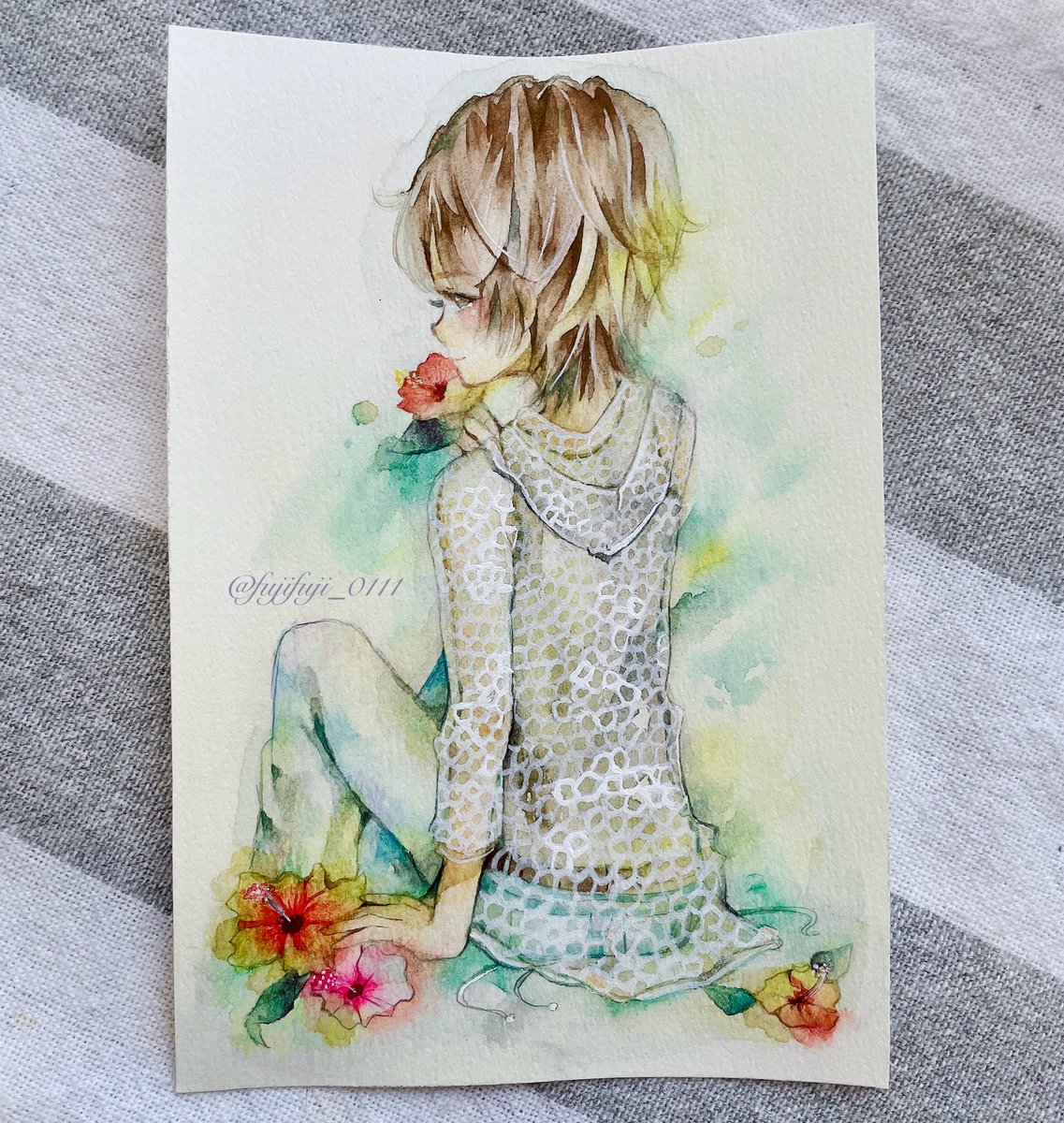✨🤍🌺🤍✨ #透明水彩 #illustration