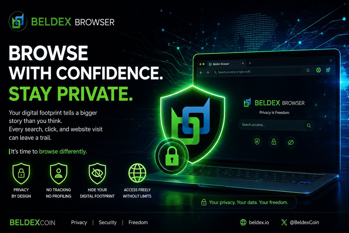 cryptolover3210's tweet photo. The more I think about our digital lives, the more I realize how much information we leave behind without even noticing.

Every search, click, website visit, and online interaction can contribute to a digital footprint that tells a story about our interests, habits, and behavior.

For me, privacy should not be treated as an optional feature. It should be part of the foundation of how we use the internet.

That is why I find the idea behind Beldex Browser interesting. Instead of accepting that online activity must always come with unnecessary exposure, it focuses on creating a more privacy-conscious browsing experience.

We should be able to explore the internet, search for information, and interact online with greater confidence and control over our digital footprint.

The future of Web3 is not only about decentralization and ownership.

It is also about giving people more control over their digital lives.

That is the direction I believe privacy-focused products like Beldex Browser can contribute to.

@BeldexCoin

#Beldex