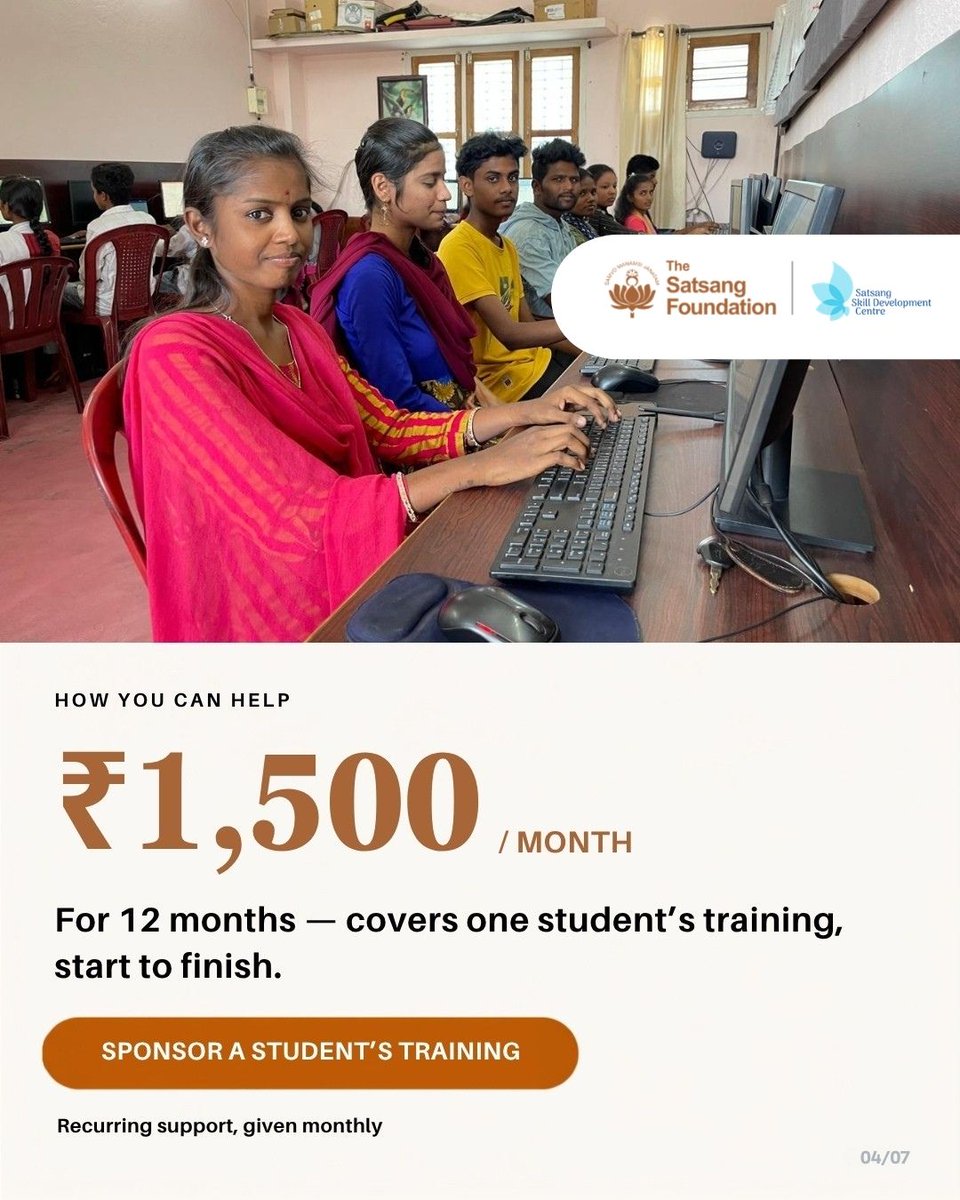 SatsangTweets's tweet photo. Every classroom holds more than lessons — it holds hope, confidence, and the promise of a brighter future.
Sponsor: ₹1,500/month
Donate: https://t.co/lIdwEAqeXV
Visit: https://t.co/YkdVHh2oHK
#SSDC #TheSatsangFoundation #SkillDevelopment #Madanapalle #YouthEmpowerment https://t.co/rNzf06MEAx