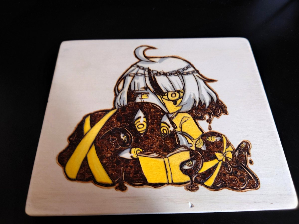 Merpperoni's tweet photo. Thank you @InumiiChan for this cute wood burning art of Grim-chan ๐ฅน
#Merpsketch https://t.co/oZEqskS7YT