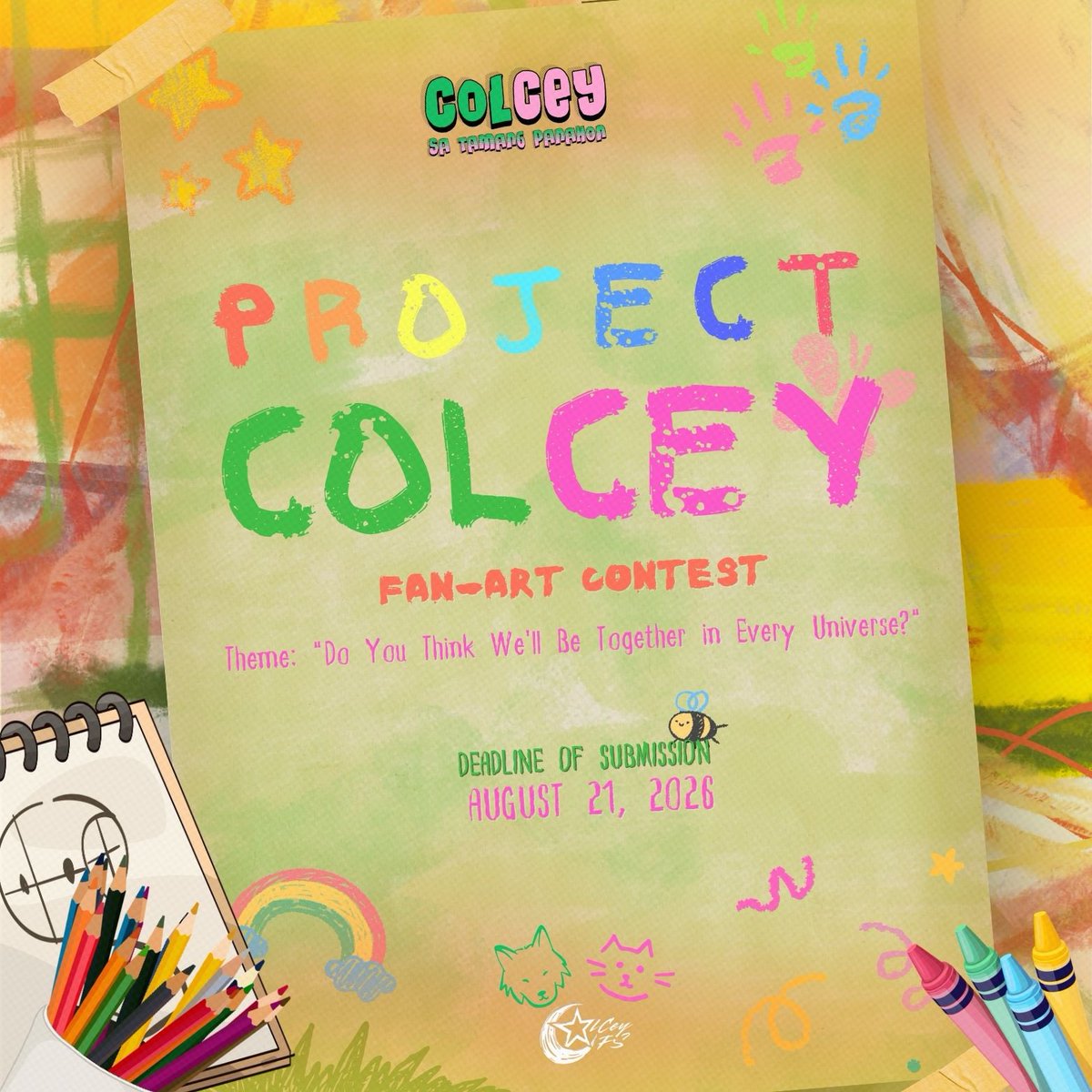 colceyofficial's tweet photo. "𝑫𝒐 𝒀𝒐𝒖 𝑻𝒉𝒊𝒏𝒌 𝑾𝒆'𝒍𝒍 𝑩𝒆 𝑻𝒐𝒈𝒆𝒕𝒉𝒆𝒓 𝒊𝒏 𝑬𝒗𝒆𝒓𝒚 𝑼𝒏𝒊𝒗𝒆𝒓𝒔𝒆?"

Maybe they're soulmates in every timeline.

Maybe they miss each other by five minutes.

Maybe they're astronauts, café rivals, pirates, office coworkers, witches, queens, or strangers who somehow keep finding their way back.

While Colcey is cherished by many as a pairing, this contest is ultimately a celebration of the connection between Colet and Stacey—their trust, comfort, unwavering support, and the countless moments that made people fall in love with their dynamic. Your artwork doesn't have to depict romance. It can celebrate friendship, companionship, found family, shared dreams, or any interpretation of the bond they have built together. Through your art, tell us what makes Colcey special in every universe.

This anniversary, we're inviting you to imagine every possible universe where Colet and Stacey exist. Whether it's soft, heartbreaking, hilarious, magical, or somewhere in between, let your art answer one simple question:

Do you think they'll find each other in every universe?

#COLCEY_TamangPanahon
#ColceyFanSupport