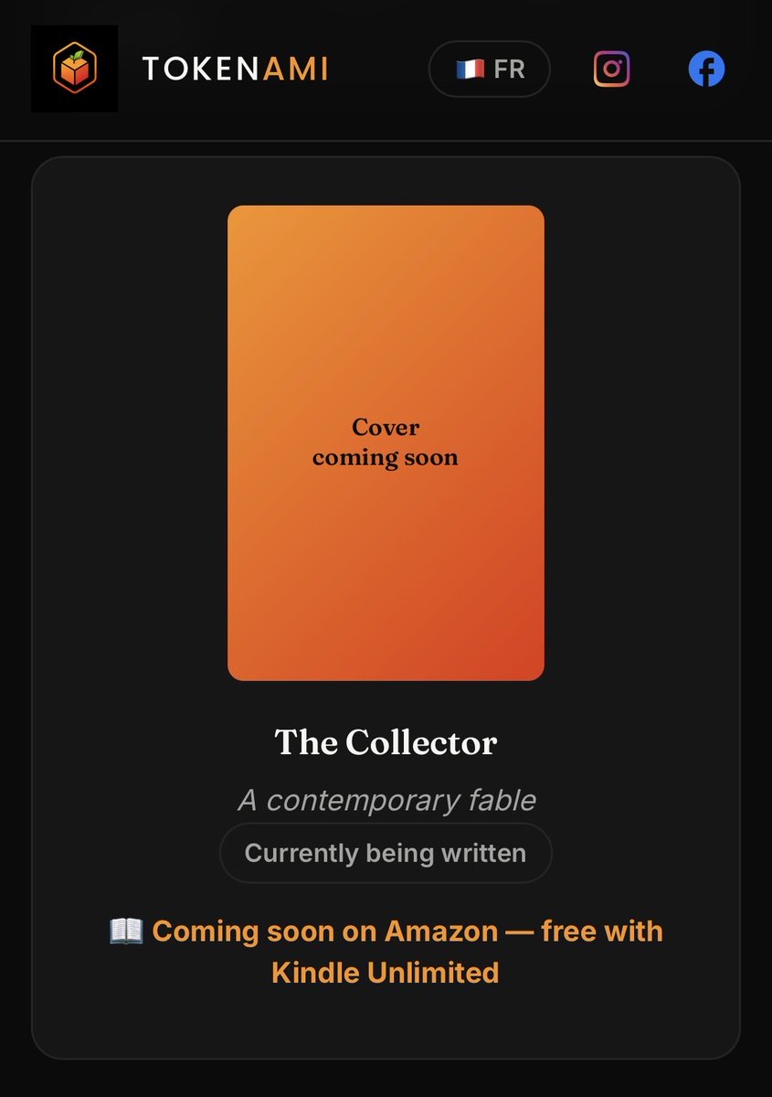 Fred76130's tweet photo. 📖 The Collector — a new contemporary fable is currently being written.

Coming soon on Amazon Kindle, free with Kindle Unlimited.

Discover all Tokenami ebooks:
https://t.co/ihMSbz7qS3

#Tokenami #TheCollector #KindleUnlimited https://t.co/DW3jd404pc