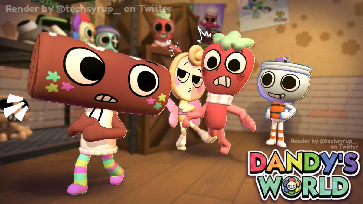 techsyrup_'s tweet photo. Might be a little late but I wanted to do a retake on the little teaser photo for Sprout's update. Or like turn it into a thumbnail instead ...

#dandysworld #dandysworldfanart • 🍰 Cosmo, 🍓 Sprout, 🎀 Glisten, 🎣 Finn https://t.co/iZjZNhVCzY