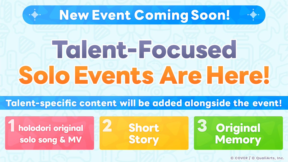 holo_dreams_en's tweet photo. /／
What's next for the event...?👀
A talent-focused solo event is coming✨
\＼

Look forward to newly written songs and MVs for each talent,
along with short stories, Event Memories, and more🎶

The featured talents will be revealed
tomorrow, August 16 at 1:00 PM (JST)!

#holodori